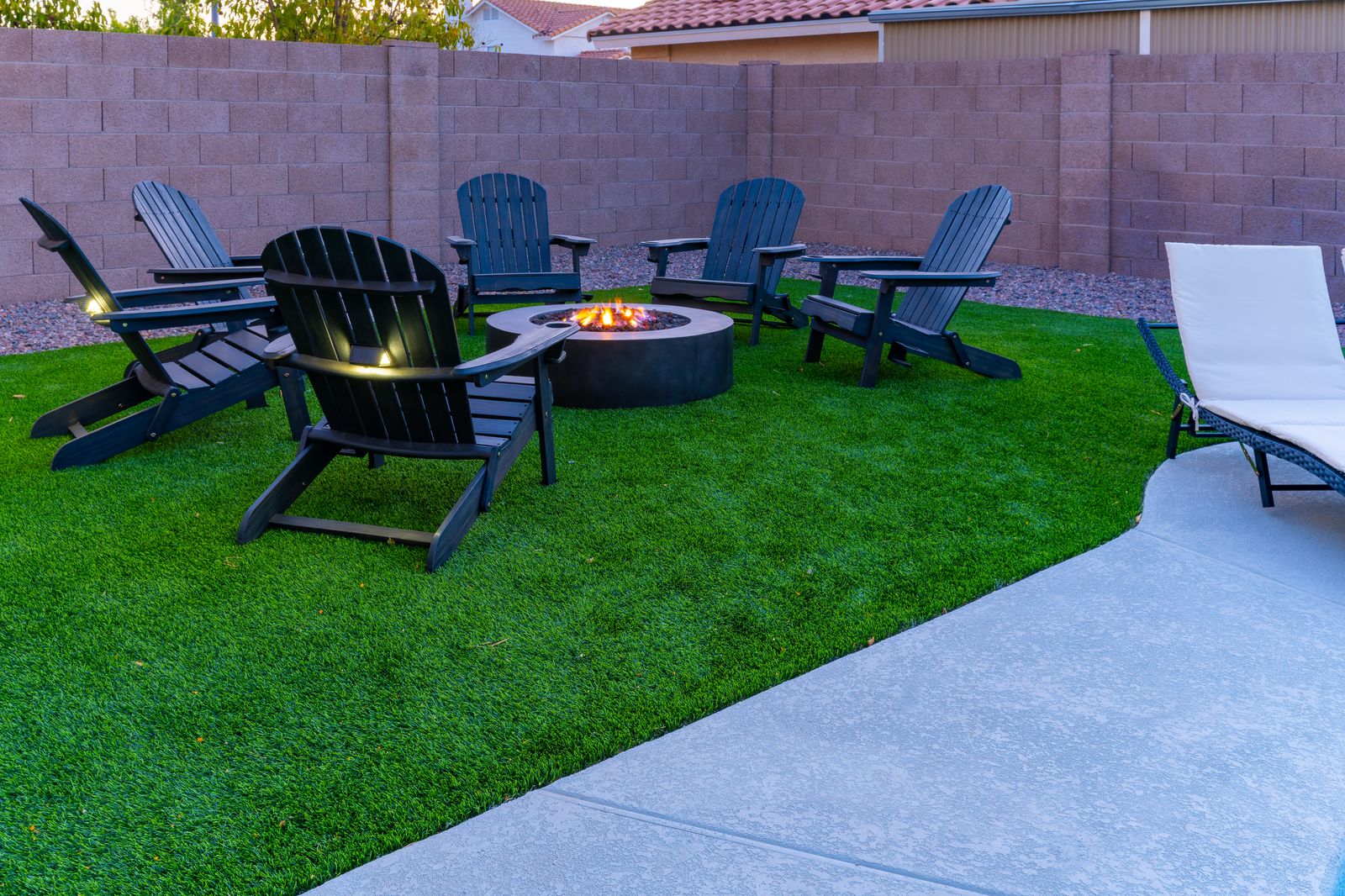 Fire pit at dusk